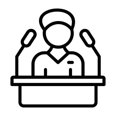 Görev simgesi ana hatları vektörü. İş adamları. iş