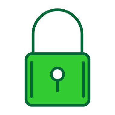 Asma kilit Düz Vektör Simgesi Tasarımı