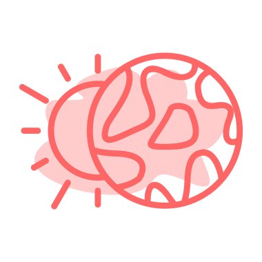 Beyni olan kırmızı bir topun vektör çizimi