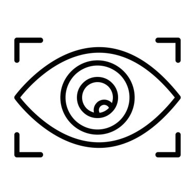 Göz simgesi vektörü. Taslak vektör işareti. izole edilmiş sınır sembolü çizimi