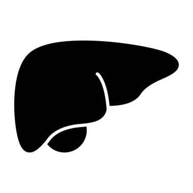 Karaciğer simgesi, vektör illüstrasyonu