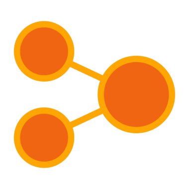 Molekül düz simgesinin vektör illüstrasyonu.