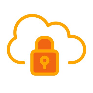 Bulut kilidi güvenlik simgesi. vektör illüstrasyonu