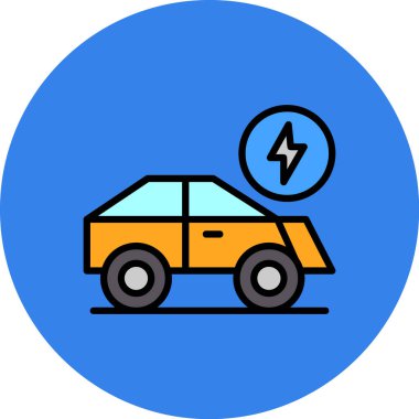 otomobil elektrik dolgu simgesi ana hat biçiminde