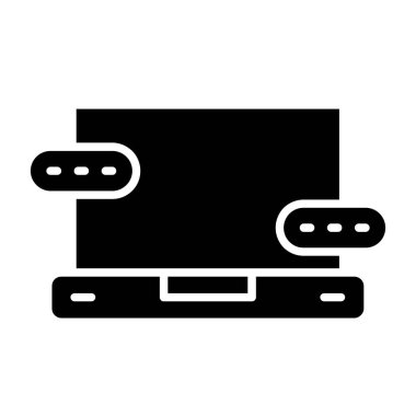 Televizyon ve vektör için katı siyah simge