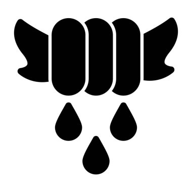 Siyah arkaplanda su damlası simgesi, vektör illüstrasyonu