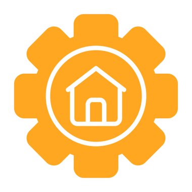 ev işareti vektör illüstrasyon tasarımlı dişli ev