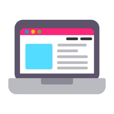 Web tasarımı ve geliştirme renkli vektör simgesi.