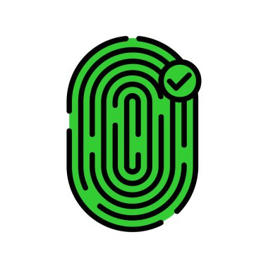 parmak izi taraması ikon vektör çizelgesi çizimi