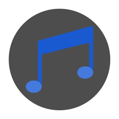 Müzik ikonu. düz biçim