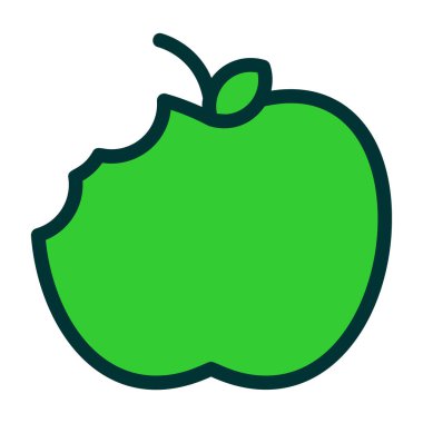 Elma. Web simgesi vektör illüstrasyonu