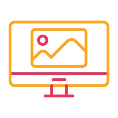 Monitör. Web simgesi basit illüstrasyon