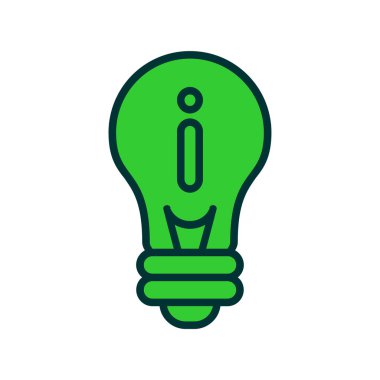 Fikrin sembolü olan yeşil ampul, vektör illüstrasyonu