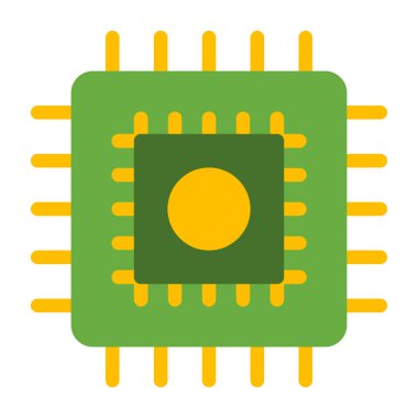 Cpu yonga simgesi düz izole vektör