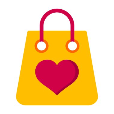 Kalp çanta vektör simgesi