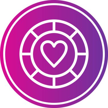 Kalp şeklindeki bir ikonun vektör illüstrasyonu