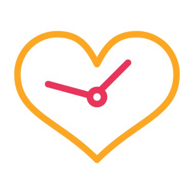 Kalbi olan bir saat simgesinin vektör çizimi