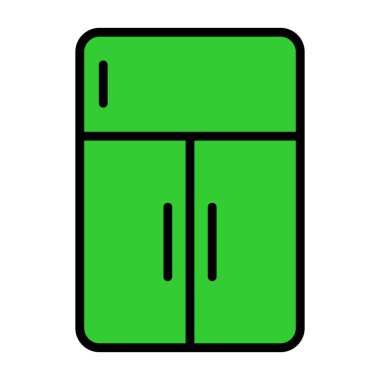 Buzdolabı web simgesi basit vektör illüstrasyonu