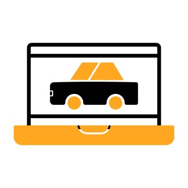 taksi glyph düz vektör simgesi