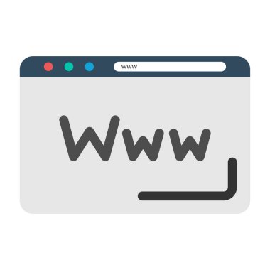 Web tarayıcı düz vektör simgesi