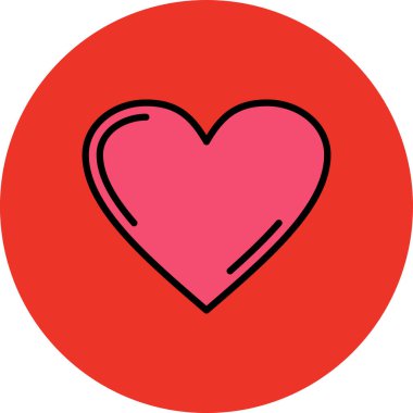 Kalp ikonu. Web için basit romantik vektör simgesi çizimi