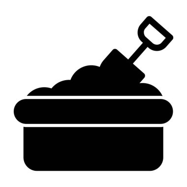 Kürek simgesi, basit vektör illüstrasyonu