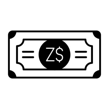 bill icon. Web için dolar vektör simgesinin özet çizimi