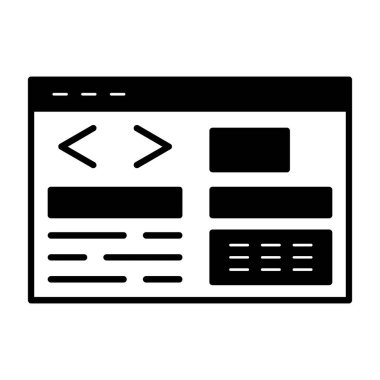 Şeffaf bir arkaplanda web geliştirme vektör illüstrasyonu. Birinci kalite semboller. Konsept ve grafik tasarımı için simgeler.
