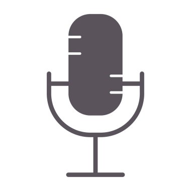 mikrofon düz simgesi, vektör illüstrasyonu