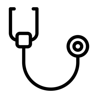 Steteskop ikonu. Beyaz arkaplanda izole edilmiş tıbbi stetoskop vektör ikonu web tasarımı