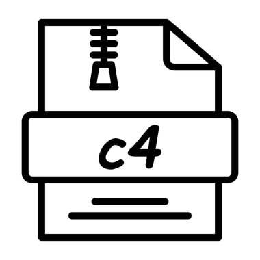 C4 dosya web simgesi, vektör illüstrasyonu