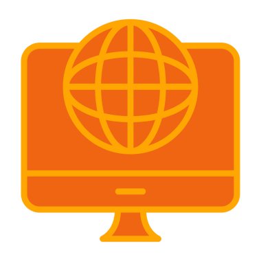 Bilgisayar simgesi vektör illüstrasyonlu dünya