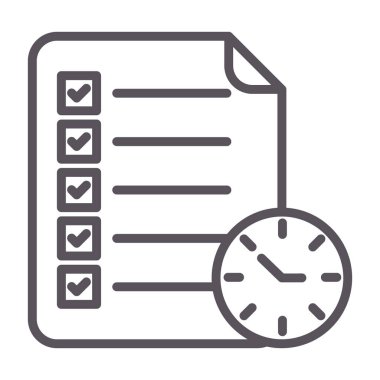 Saat, satır simgesi, vektör illüstrasyonu, konsept, doğrusal işaret, sembol, doğrusal