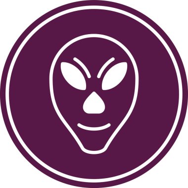 Moda stili izole edilmiş arkaplanda uzaylı başlık simgesi