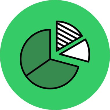 Pasta çizelgesi simgesi, vektör illüstrasyonu