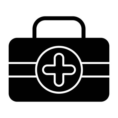 İlk yardım kiti simgesi. Vektör çizim