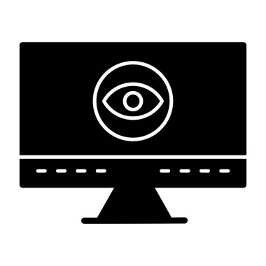 Bilgisayar monitörü simgesi. Web için basit izleyici vektör simgeleri çizimi