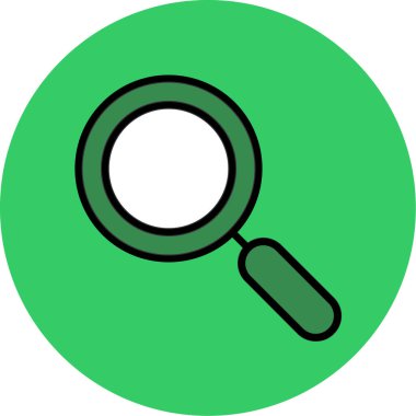 Genişletici cam simgesi soyut arkaplanda izole edildi