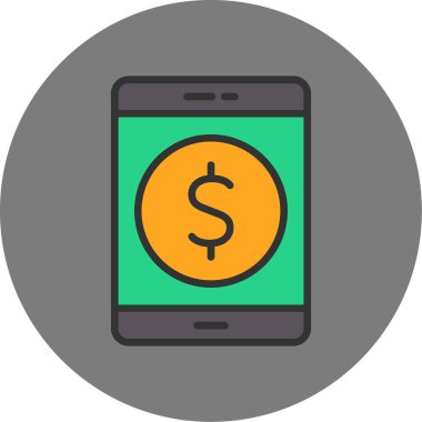 Dolar. Web simgesi basit illüstrasyon