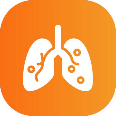 Akciğerler düz simgesi, vektör, illüstrasyon