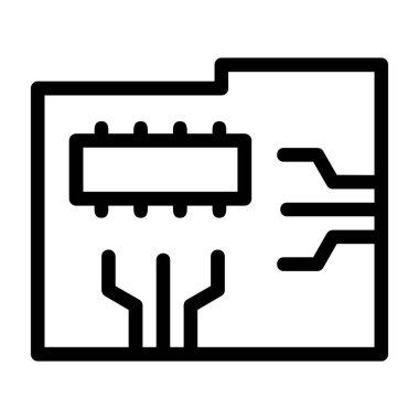 devre kartı vektör çizgisi simgesi