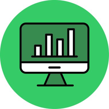 Kişisel ve ticari kullanım için analitik vektör simge simgesi tasarım illüstrasyonu..