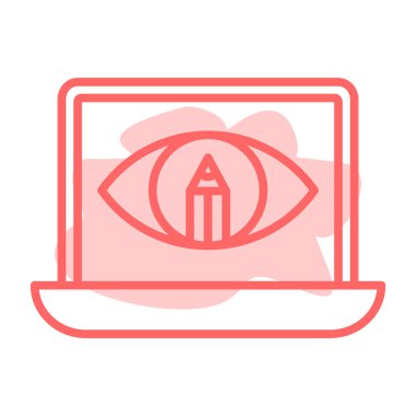 Dizüstü bilgisayar simgesi ile bilgisayar gözü.