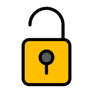 Açık kilit web simgesi, vektör çizim