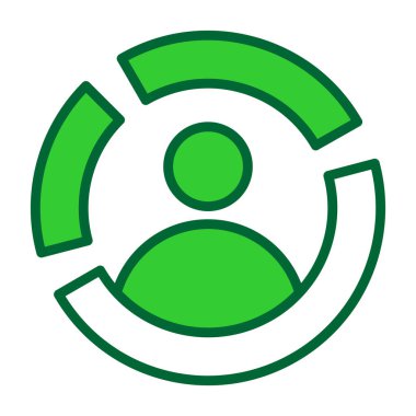 beyaz arkaplan ile yeşil ve siyah simge