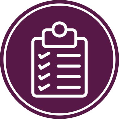 Kontrol Listesi Düz Vektör Simgesi