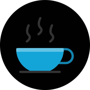 Kahve fincanı simgesi renk ana hatları vektörü