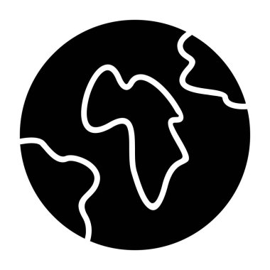 toprak küre simgesi, basit vektör illüstrasyonu