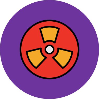 Nükleer radyasyon ikonu, vektör çizimi tasarımı.