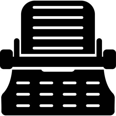 kitap daktilo simgesi, vektör illüstrasyonu